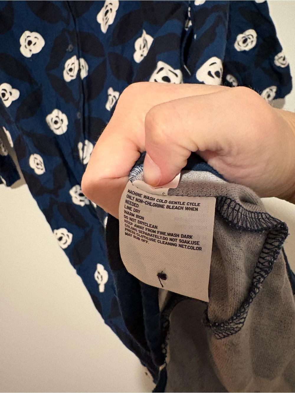 Uniqlo x Marimekko Flannel Long Sleeve button midi Dress Blue Floral medium - Picture 7 of 7